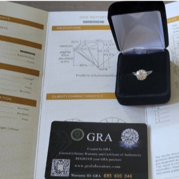 New 4ct Certified Moissanite Engagement Ring - Picture 10 of 13